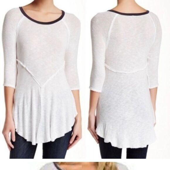 Intimately Free People Weekends Layering Top White Light Weight Pullover Large - Picture 2 of 4
